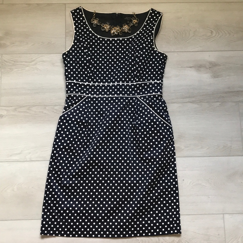 🎉Gorgeous Tahari Blue Pokla Dot Midi Dress👗